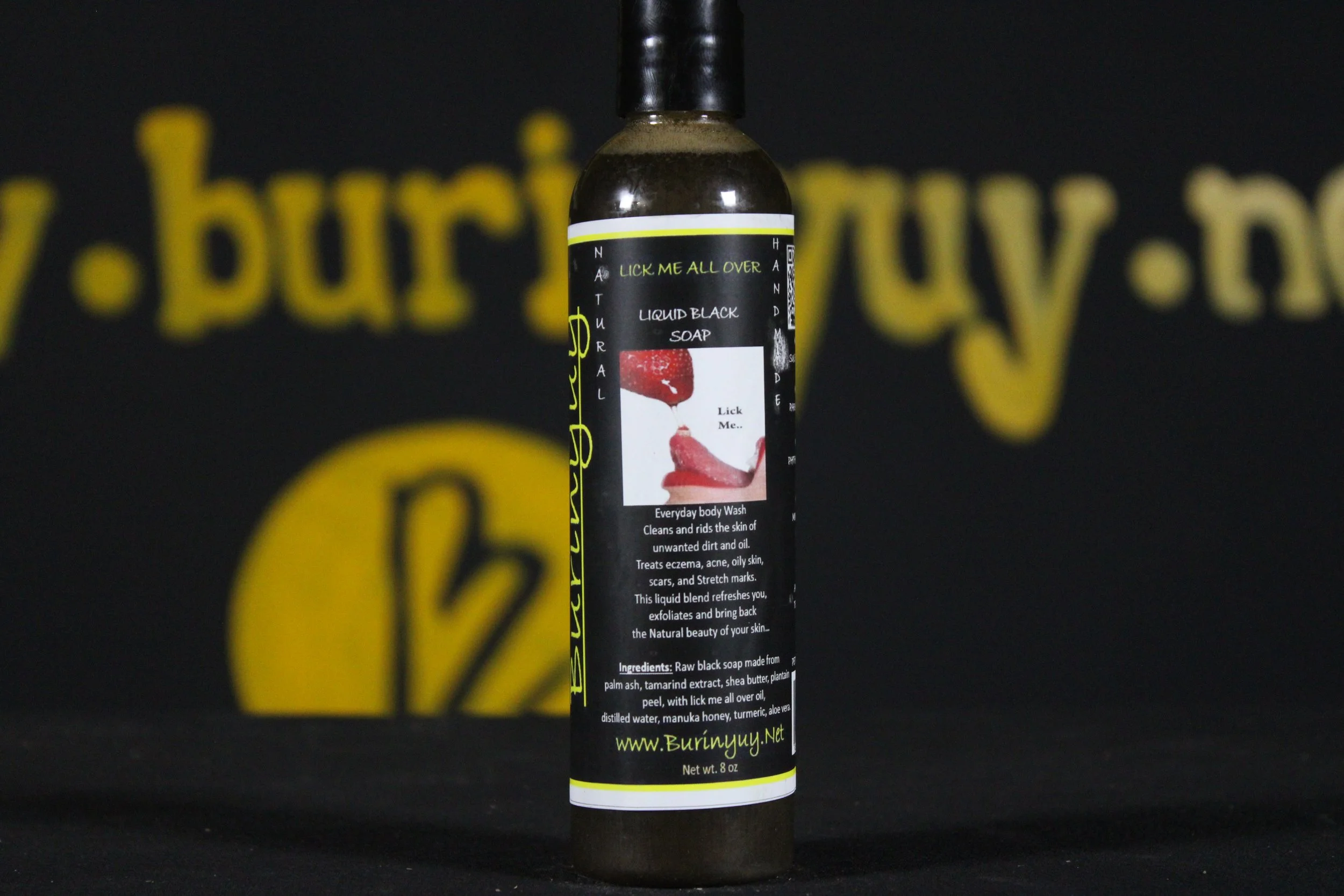 Lick me all over liquid black soap