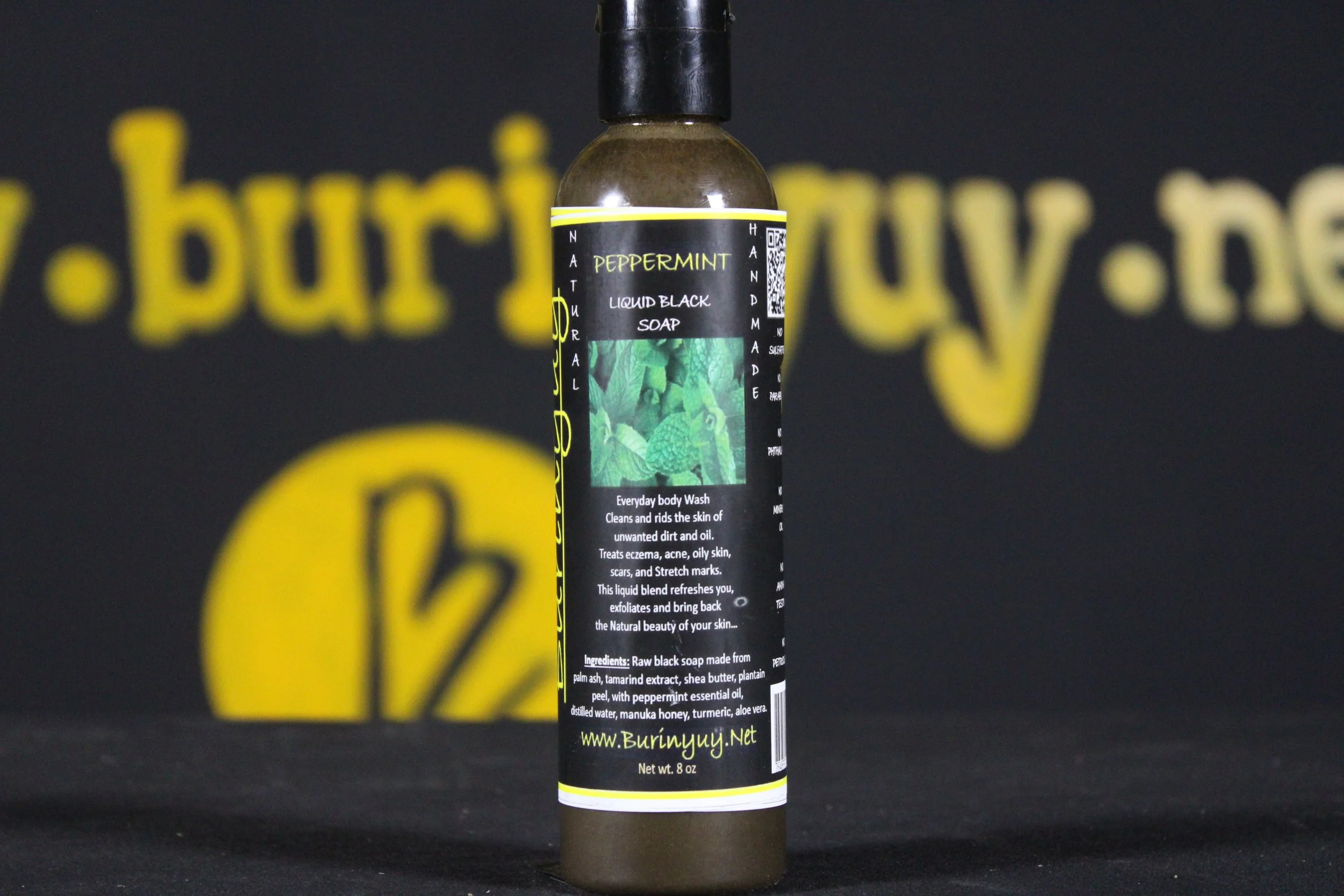 Peppermint Liquid Black Soap