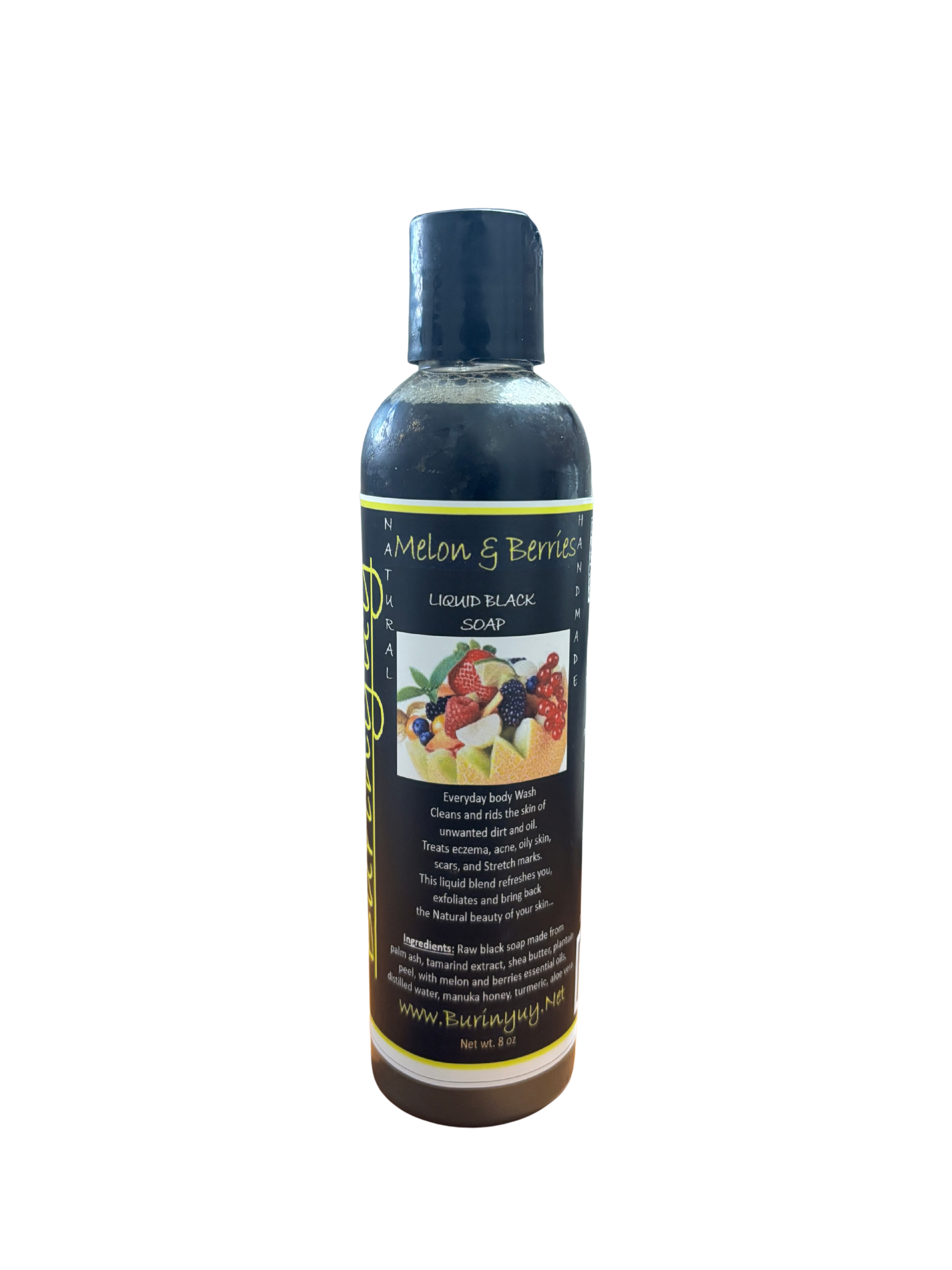 melon and berries liquid black soap