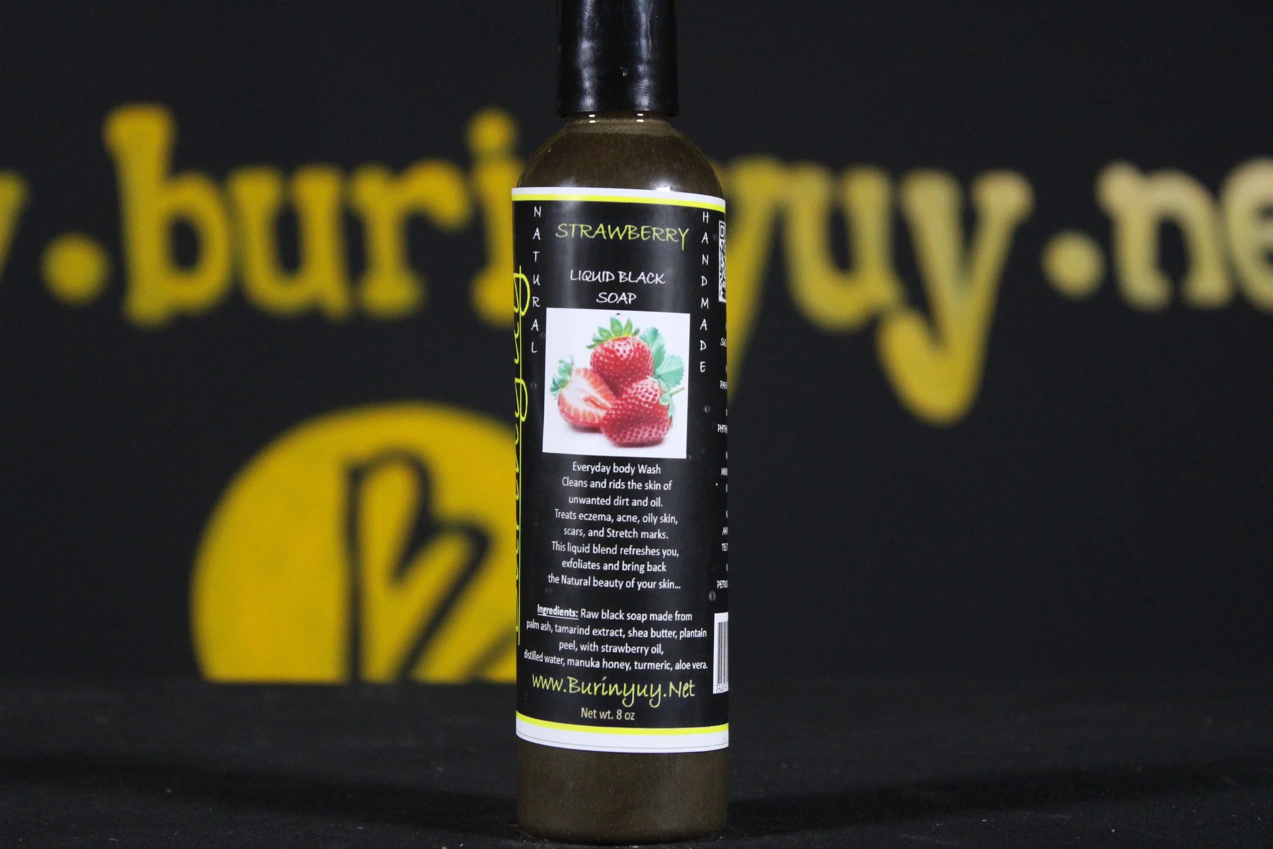 Strawberry liquid black soap