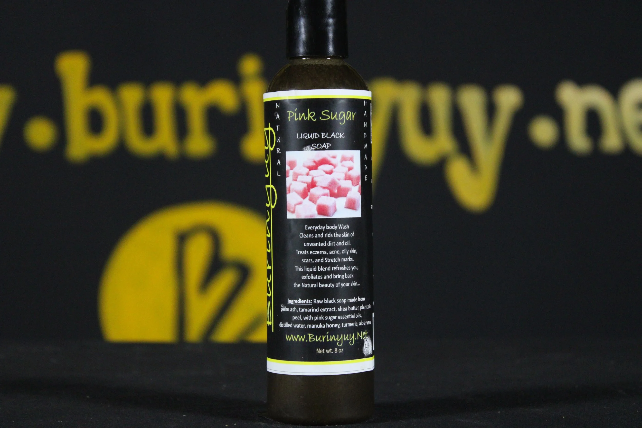 pink sugar liquid black soap