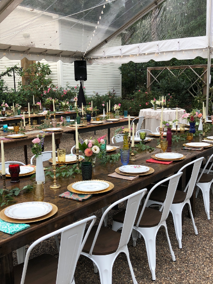 Reception catered by Happy Cardinal Catering.