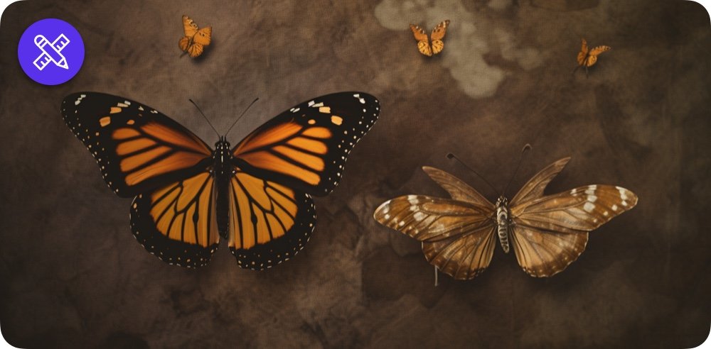Monarch Butterfly vs. Giant Moth