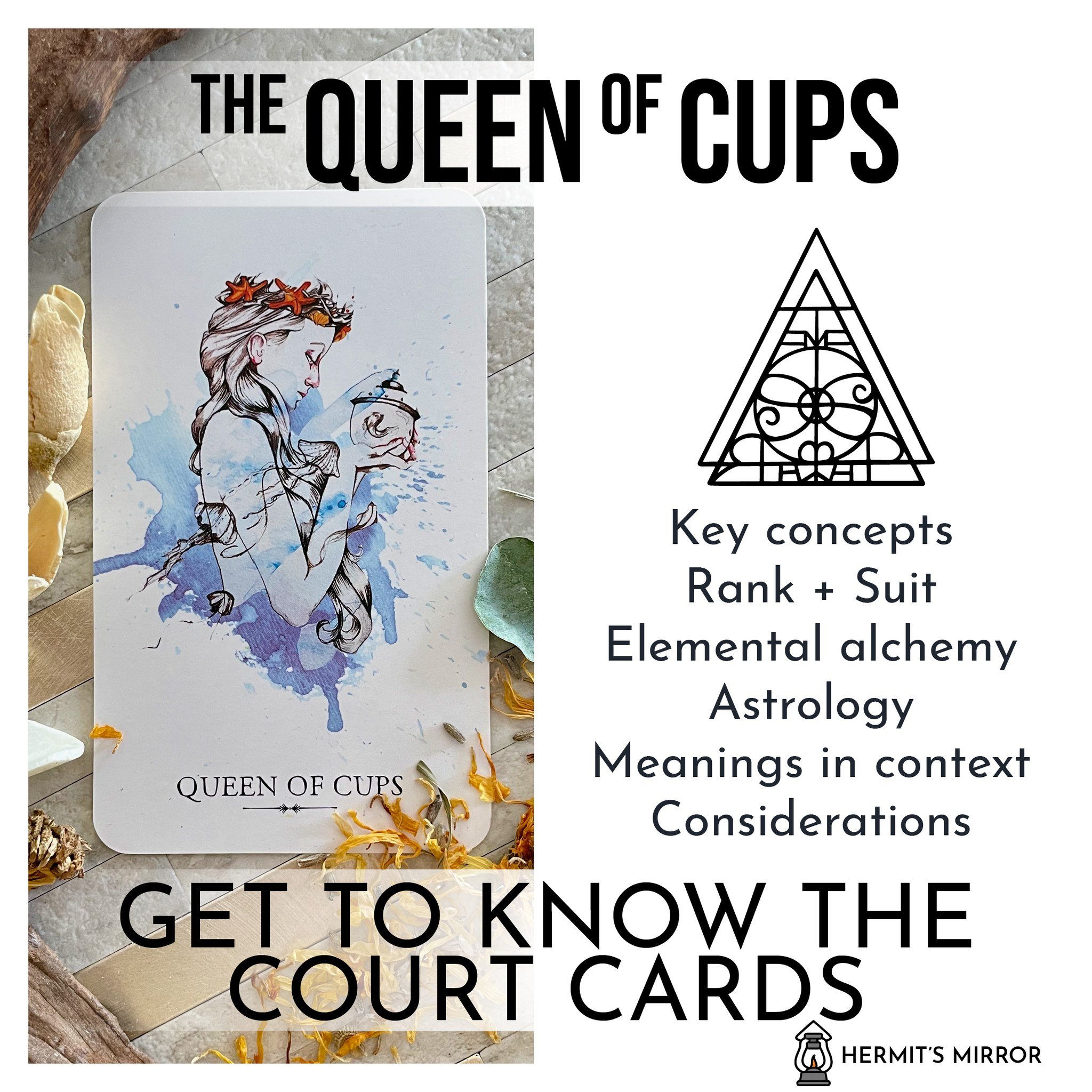 Get to Know the 💧 Queen of Cups
So good at empathy and soul connection. So bad at boundaries.

As with all of the pure elemental combinations, the Water of Water (Queen of Cups) is incredibly powerful but also vulnerable to excess in her arena. She 