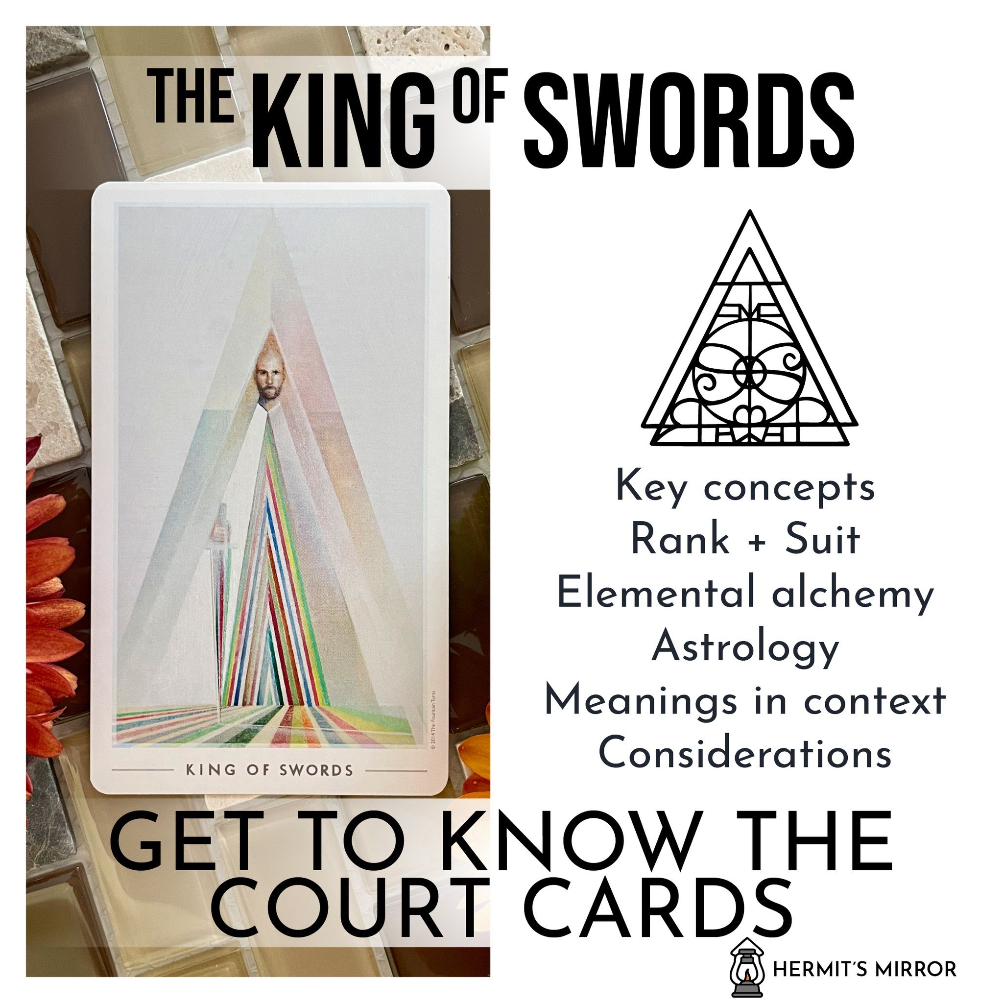 Get to Know the 🌬️ King of Swords
He's a whirlwind of ideas, a veritable genius, and an excellent communicator.

But like all the focused elemental courts (Air of Air), he can get swept up in the moment of genius. And sometimes he forgets to conside