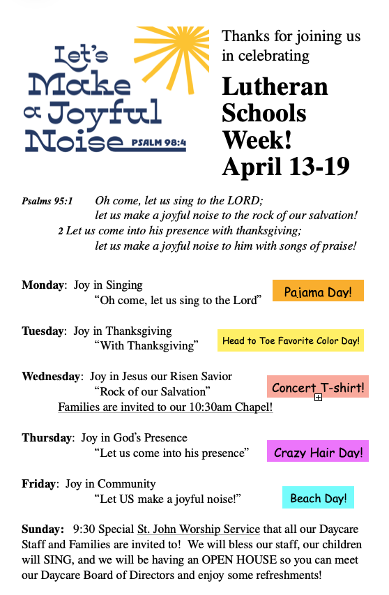 Lutheran Schools Week