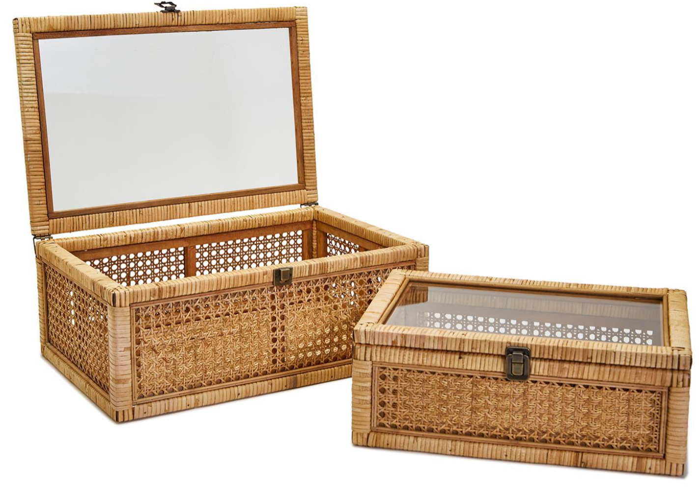 Cane & Glass Boxes — MOLLY BASILE INTERIORS