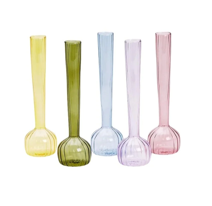 Multicolor  Hand Blown Bud Vases