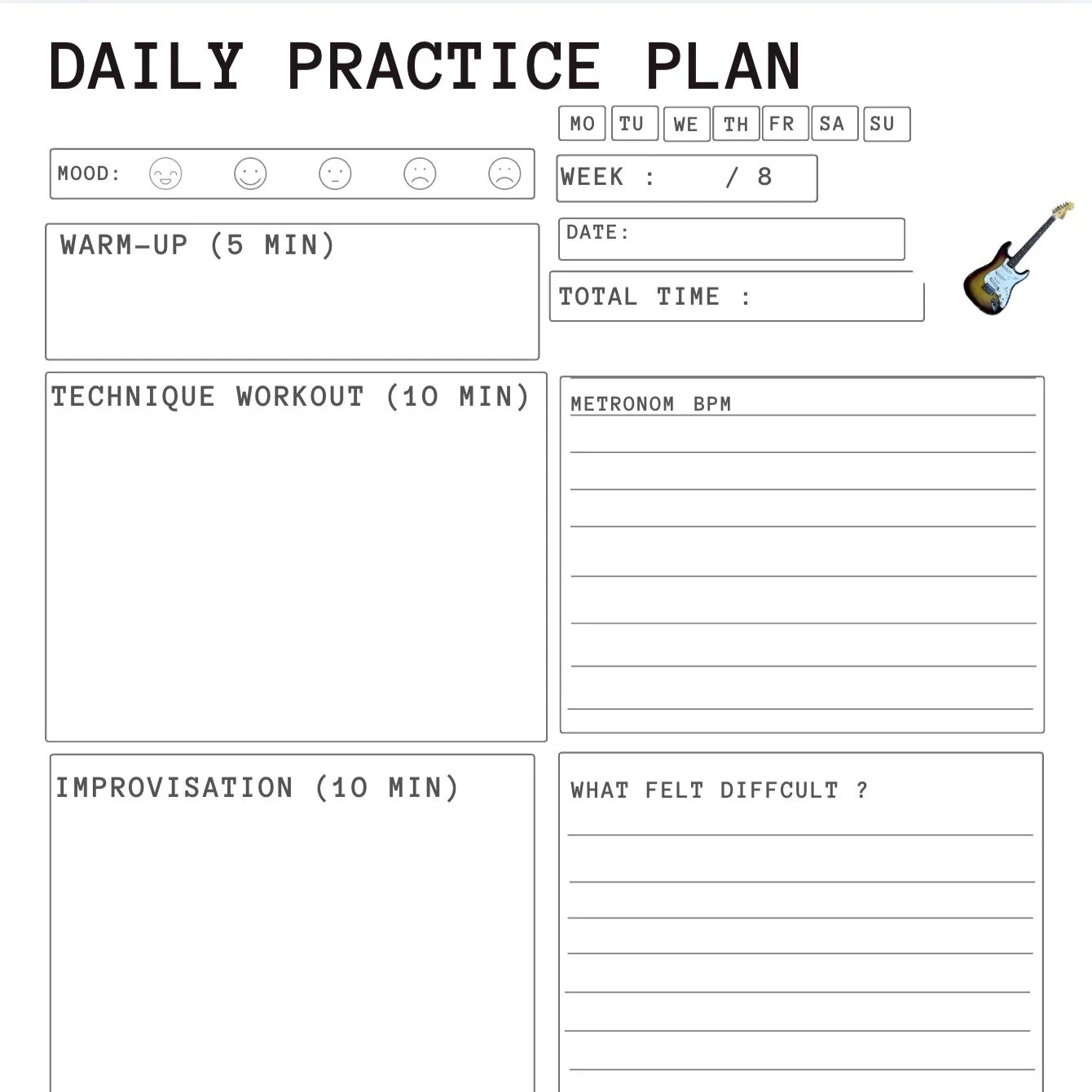 You are NOT a terrible guitar player...

You&rsquo;re just practicing wrong.

If you feel stuck, it&rsquo;s usually not a lack of talent&mdash;it&rsquo;s a lack of structure.

&bull; Jumping between random exercises

&bull; Overthinking scales

&bull