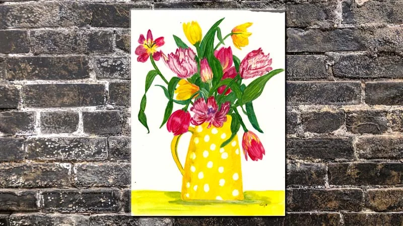 Tulips in yellow pitcher brick.jpg