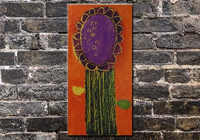 Purple Flower on Orange Brick.jpg