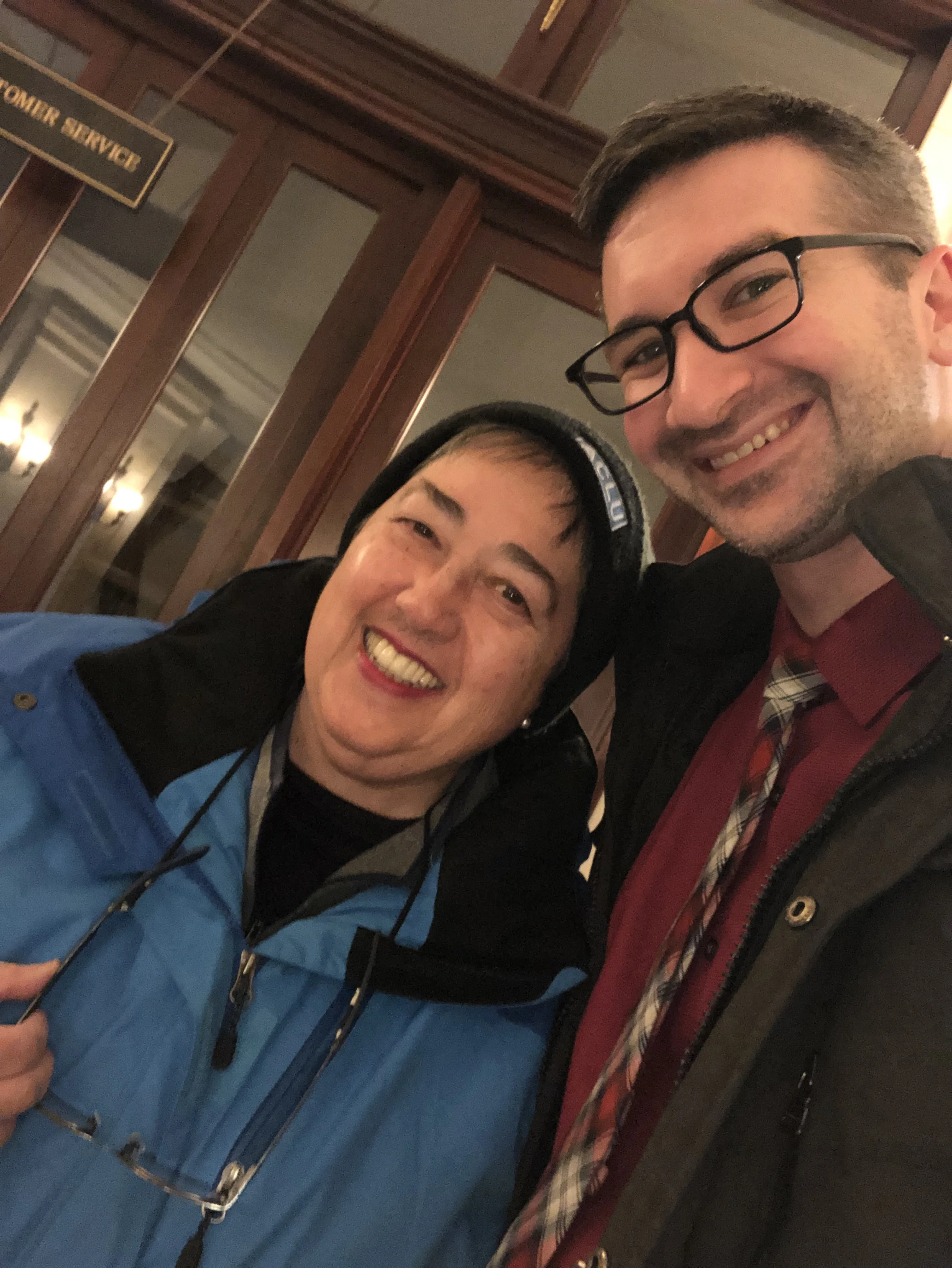 Bryan with Holly Gunner, Seniors Advocate & Ward 2 resident