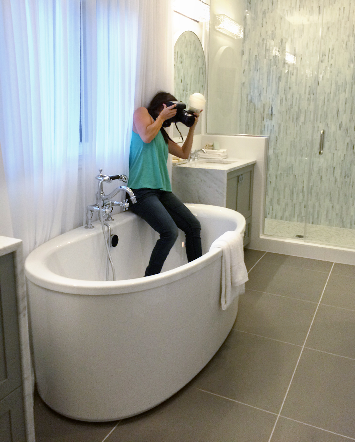 You can find me in the tub, but no bubbly 'til wrap.