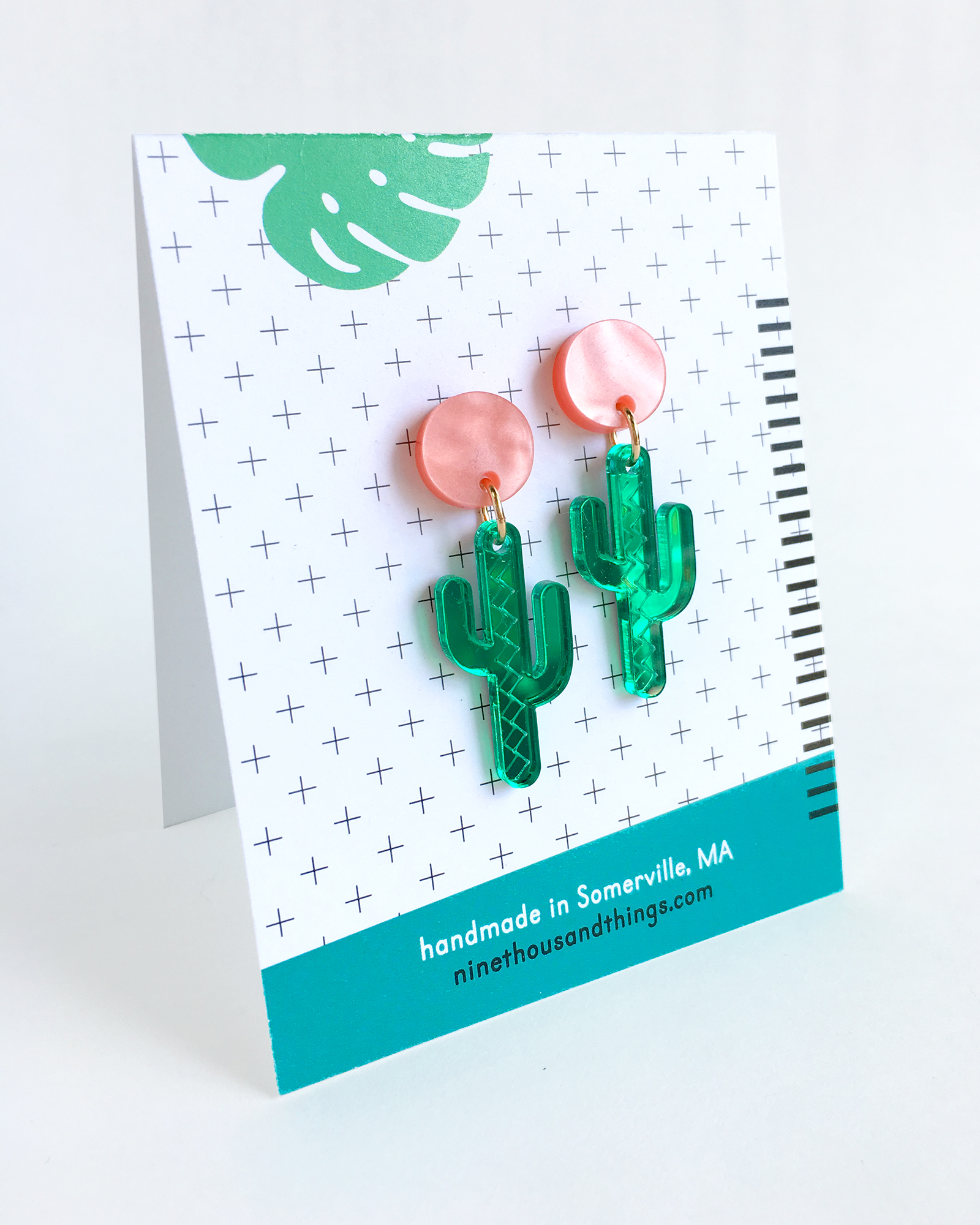 Mirrored Cactus Earrings — 9000things