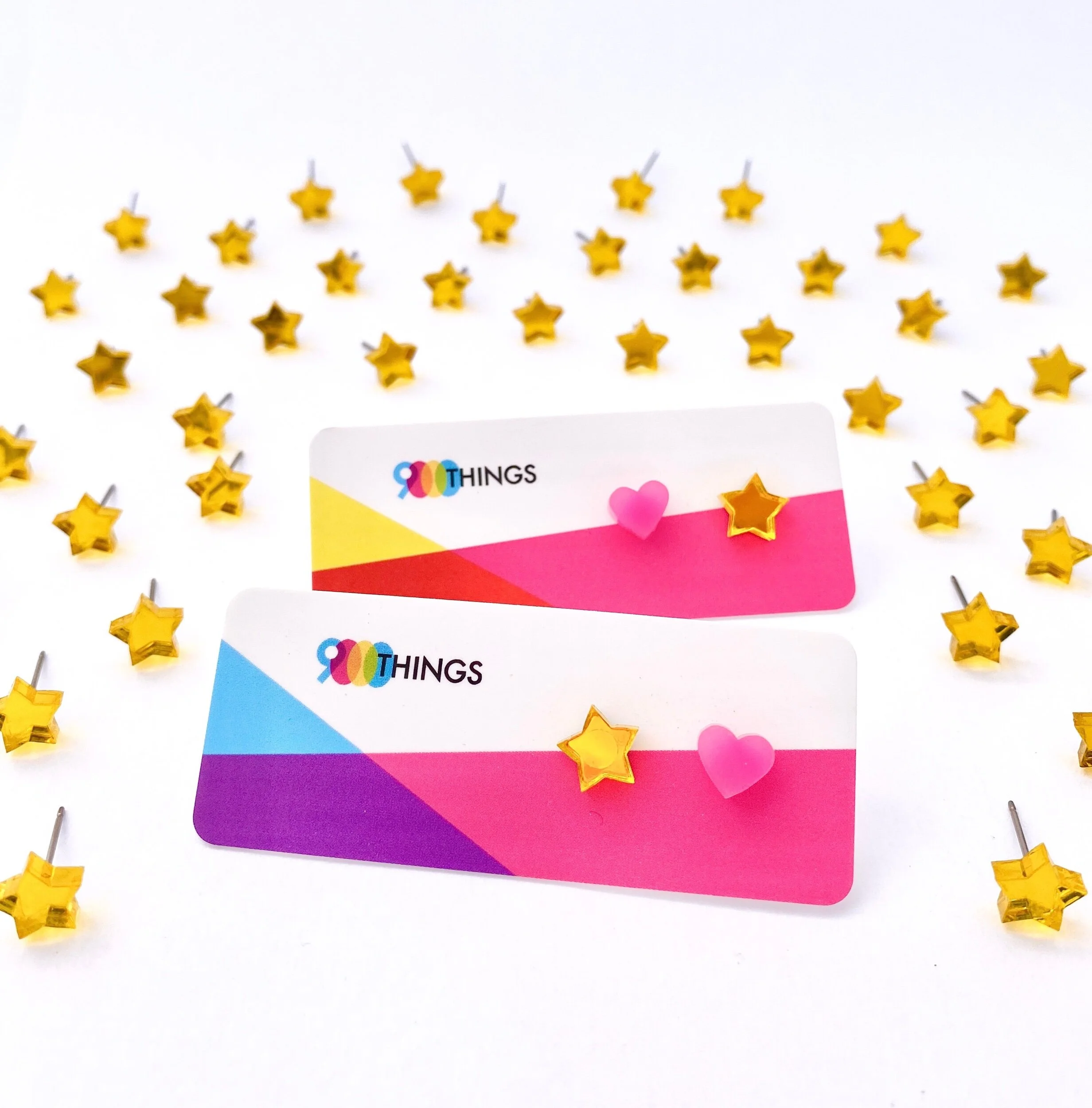 90s Heart & Star Studs