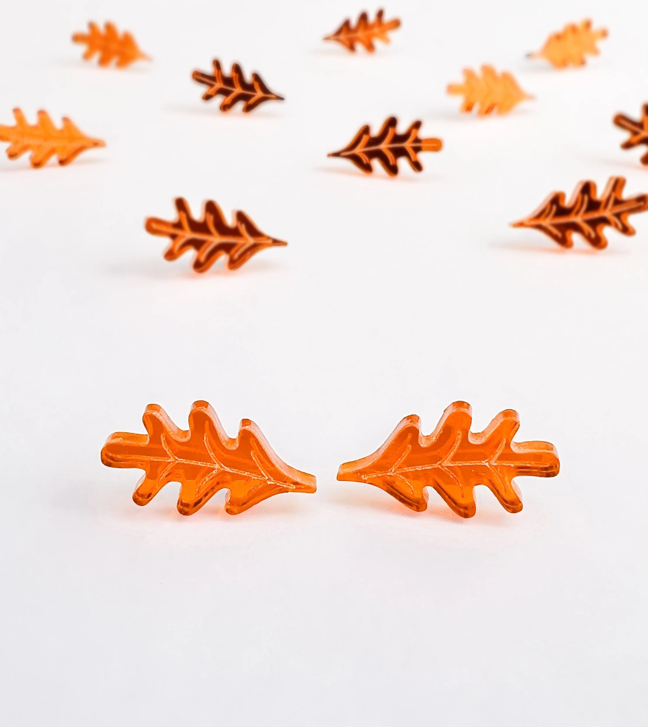 Autumn Oak Leaf Studs