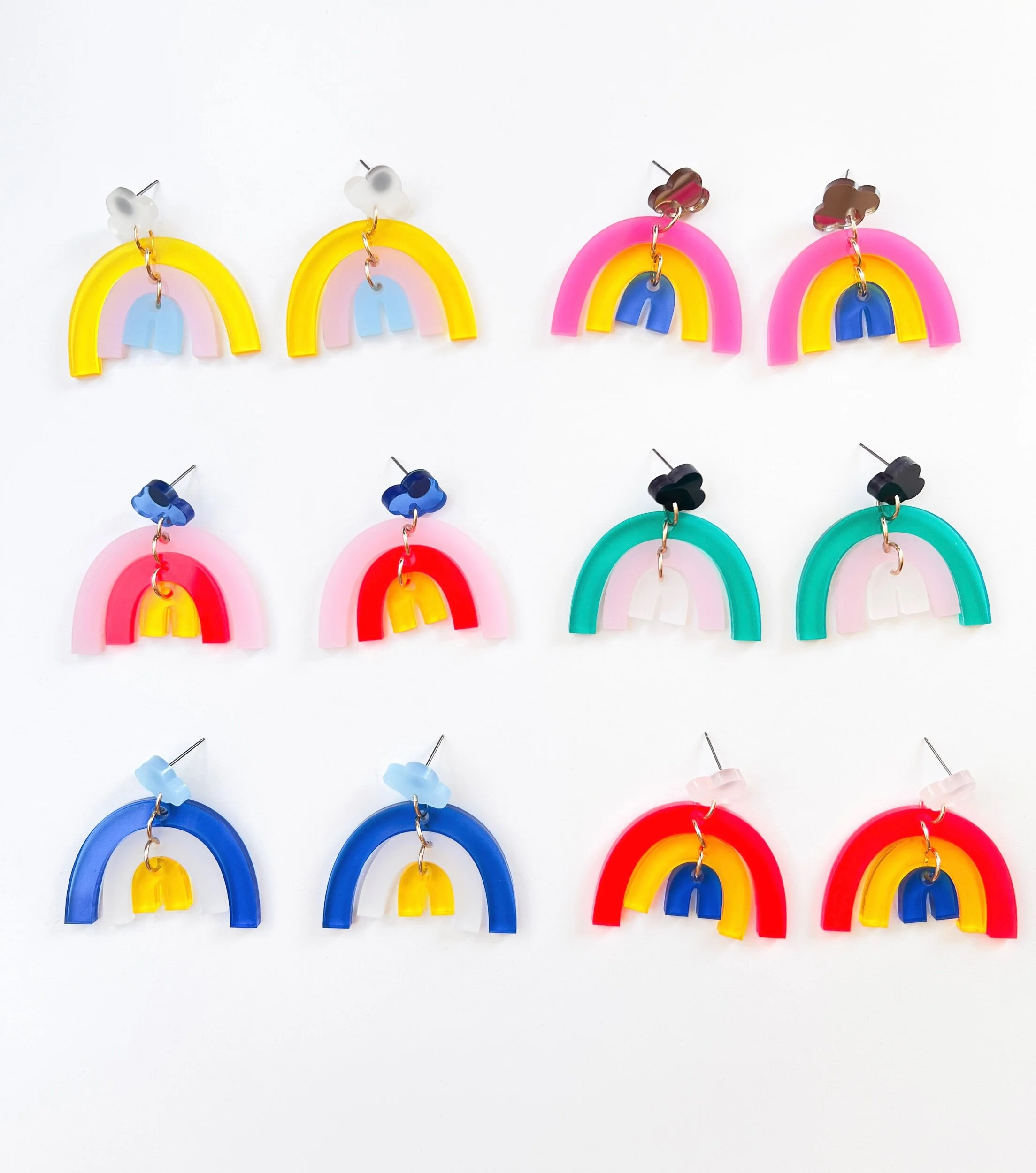 Rainbow Dangly Earrings