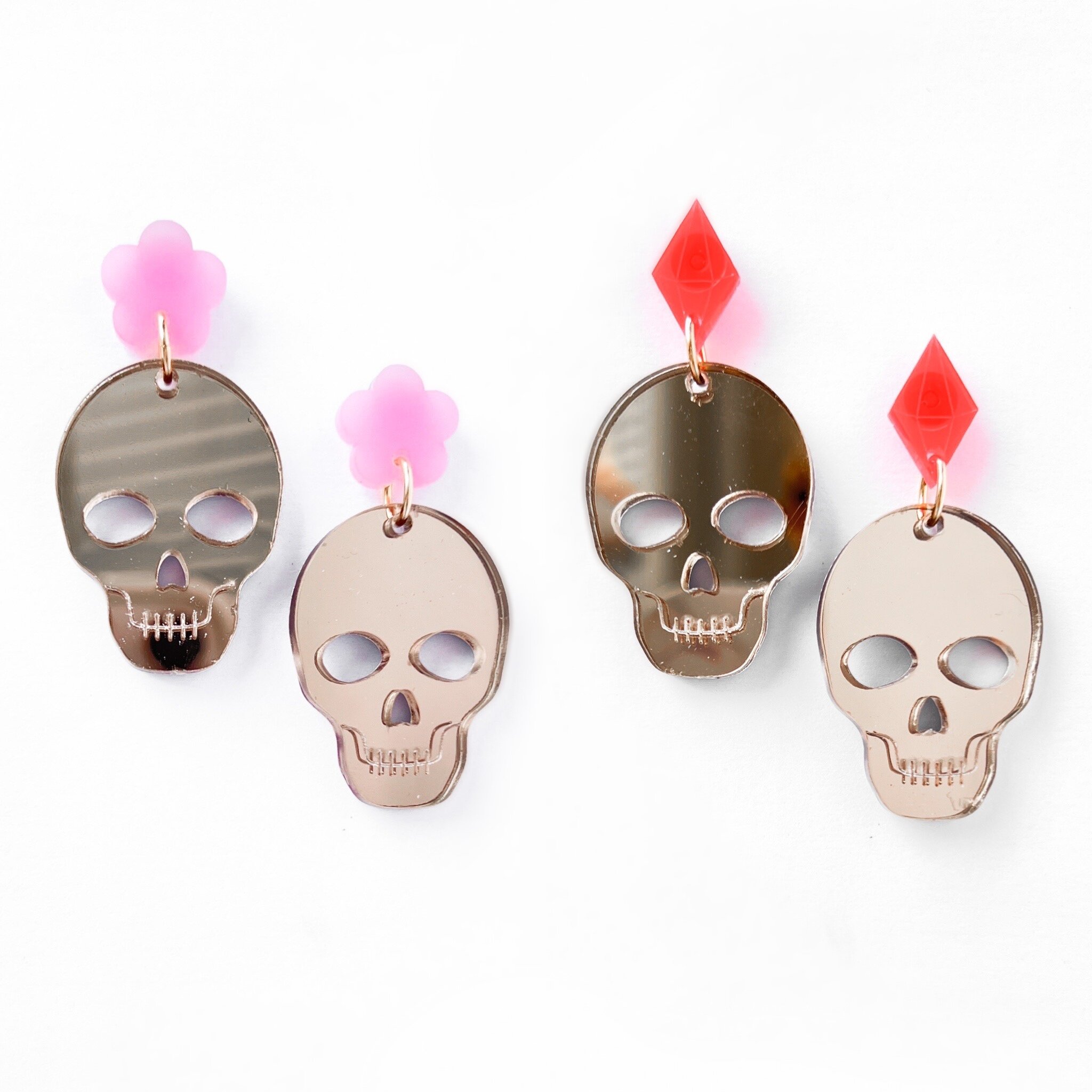 Mirrored Skull Earrings