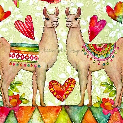 Karen Embry Designs - Llama Love - Copyrighteded
