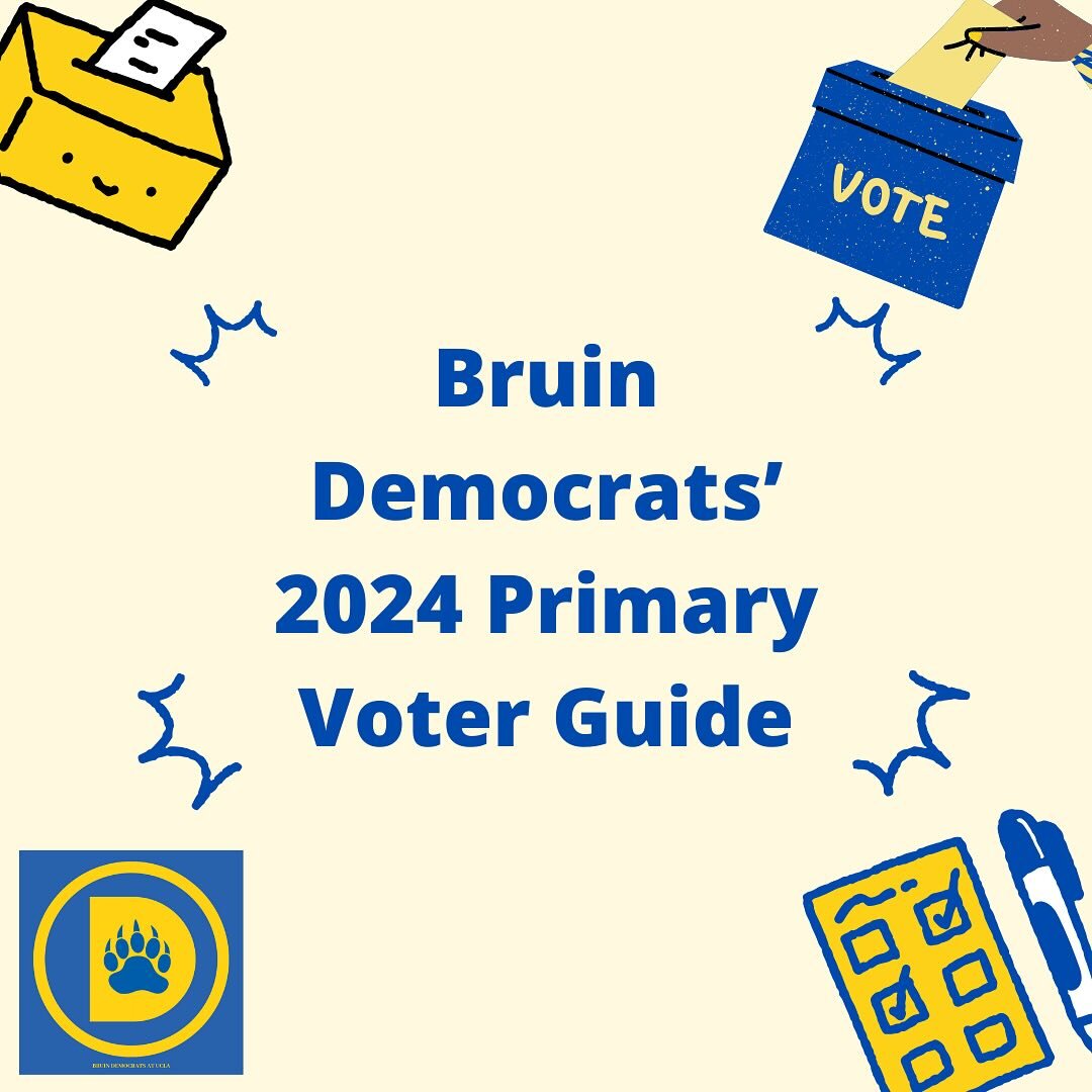 Bruins!!! Our California primary election is finally here, and with that our official voter guide has just dropped! Swipe to see which races we&rsquo;ve endorsed across all of LA County!!! Voting ends today at 8 pm!!!