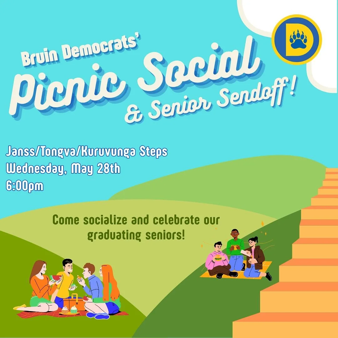 Come join us tomorrow for our picnic social and senior sendoff! Let's start to end this year on a fun and relaxing note! Snacks will be provided, so we hope to see you there!
