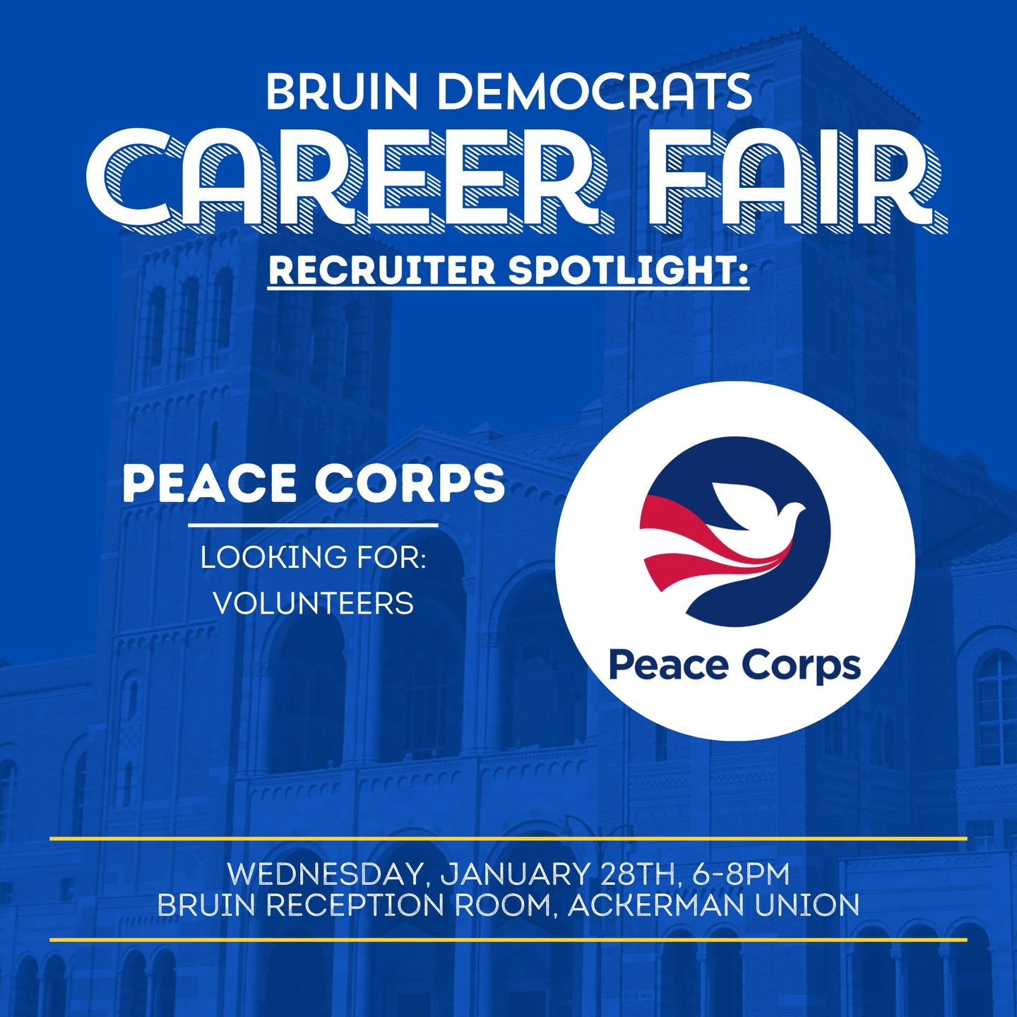 Recruiter Spotlight: At our Career Fair on Wednesday, Peace Corps will be looking for volunteers!

RSVP at the link in our bio!