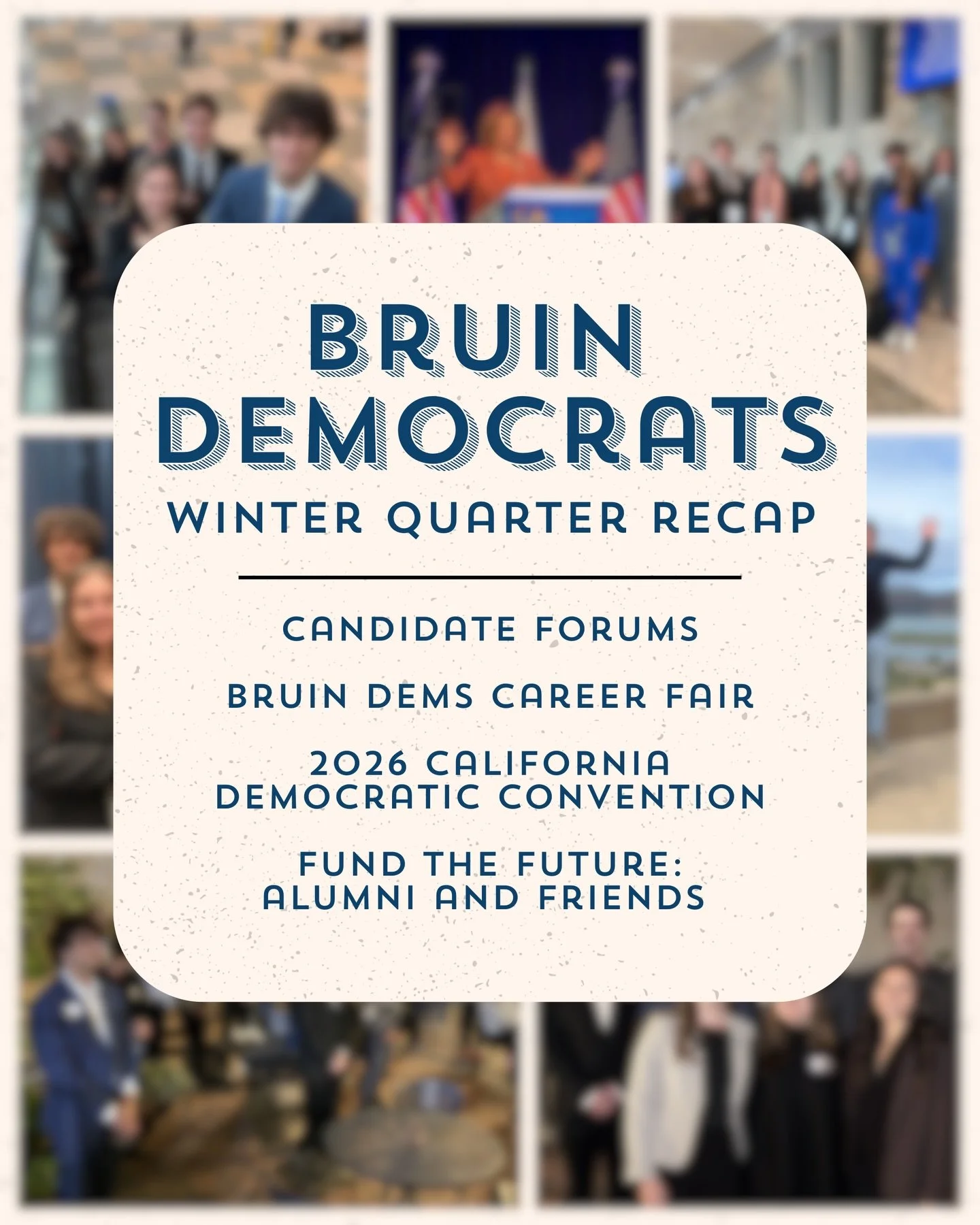 Check out our Winter Quarter Recap!

As we kick off Spring Quarter, we wanted to take a moment to reflect on the amazing Winter Quarter we had! It wouldn't have been possible without our amazing members, alumni, friends of the club, and our generous 