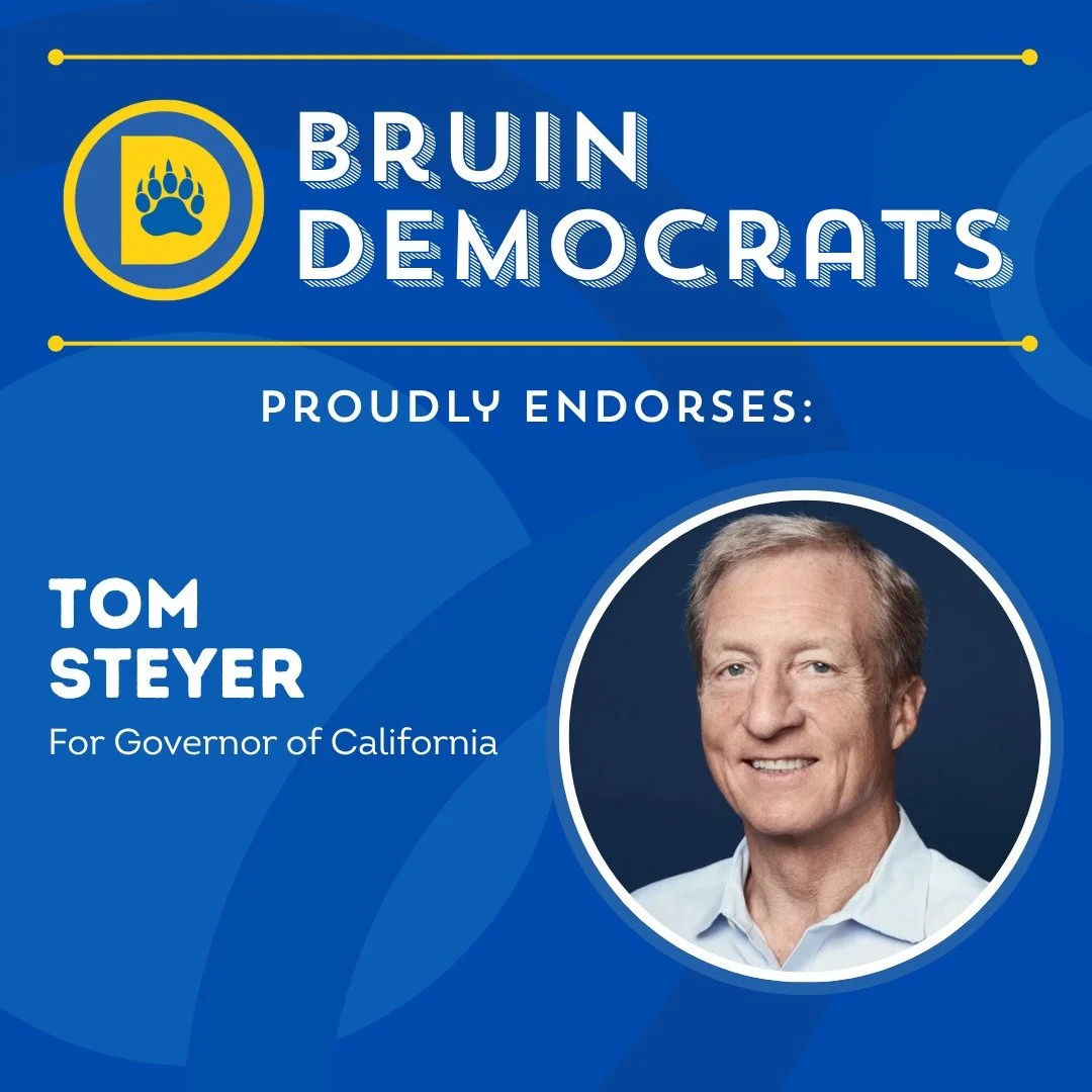 We are proud to endorse Tom Steyer for Governor of California!