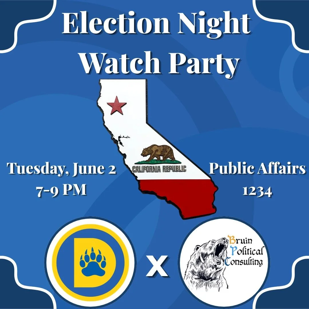 Election Night 2026 Watch Party! Join us on Tuesday, June 2, 7-9 PM in Public Affairs 1234!

Follow live election results, discuss key races, and spend election night with fellow students engaged in politics, policy, and the future of California.
#vo