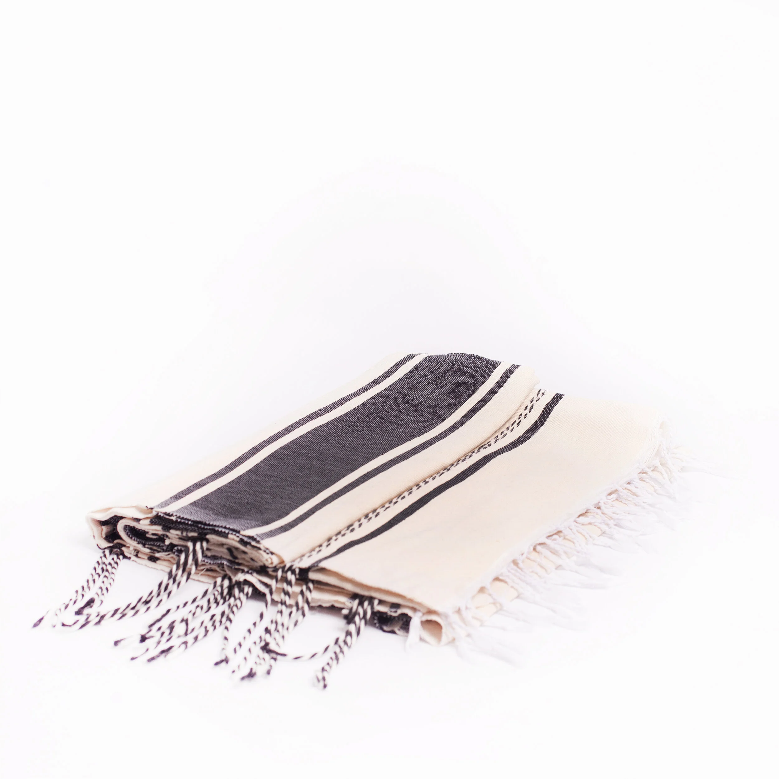 Cream and Black striped Blanket