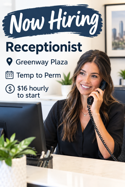 Receptionist Job in Houston - Now Hiring!