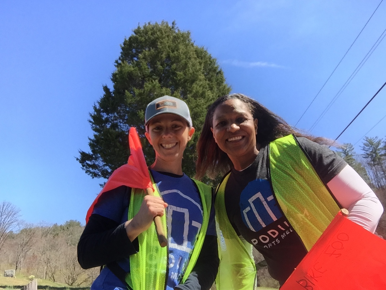 Shameka and Renee out volunteering at the Oak Ridge Velo Classic