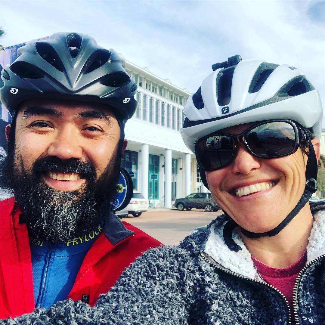 Horacio and Sarah out living it up on Bikes