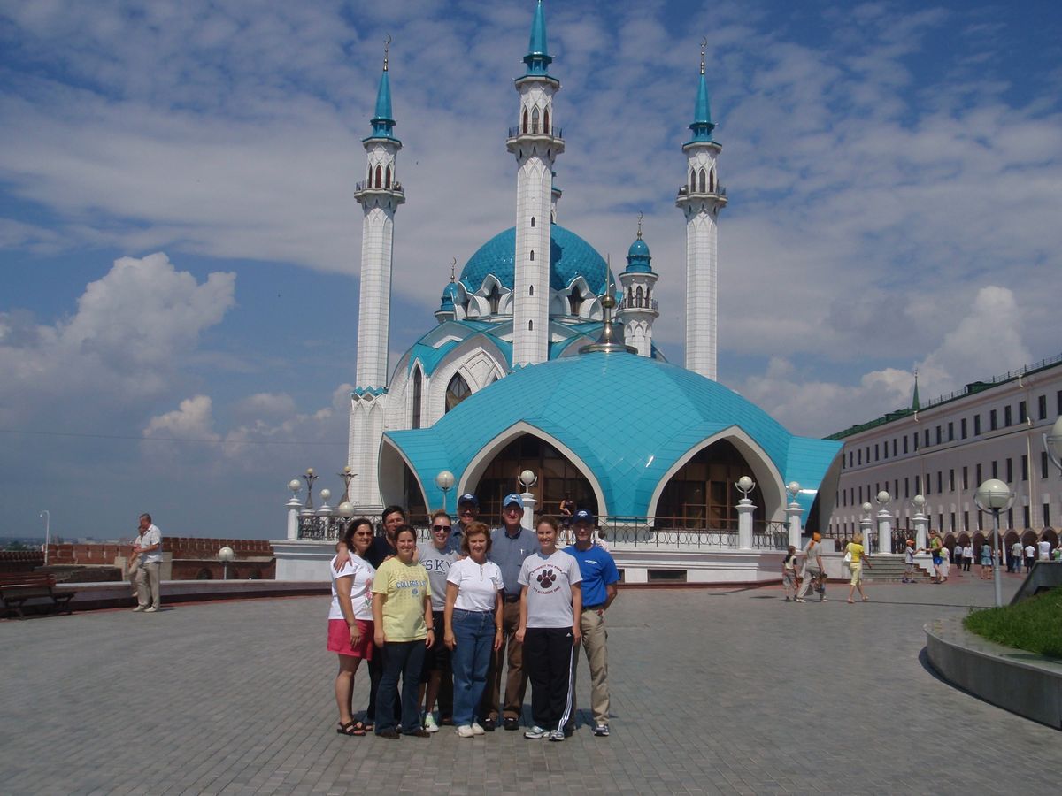 Tatarstan, Russia mosque, English camp team