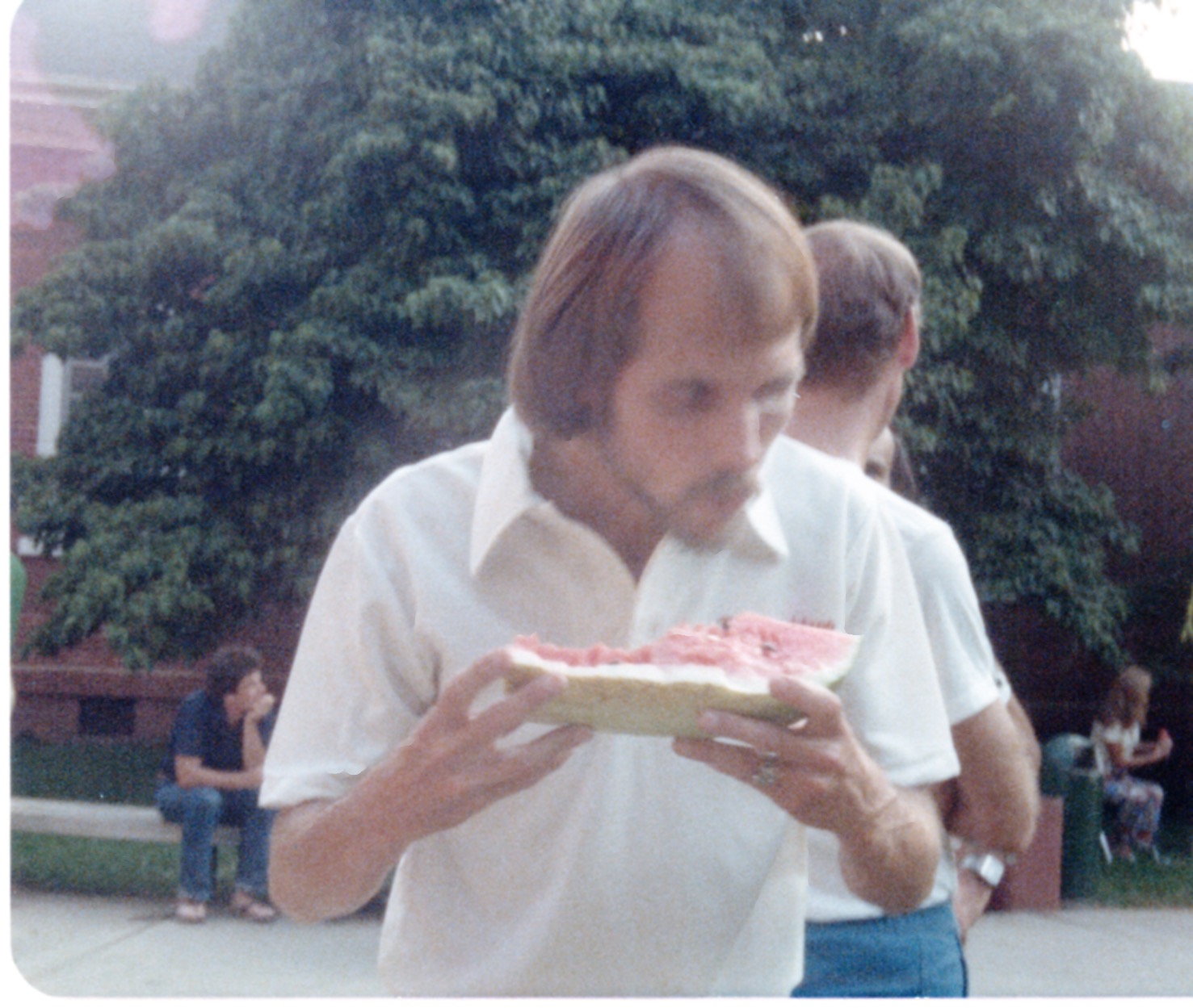 The post-race watermelon seed spitting contest was a legendary Peachtree tradition and Jeff Galloway was hard to beat!