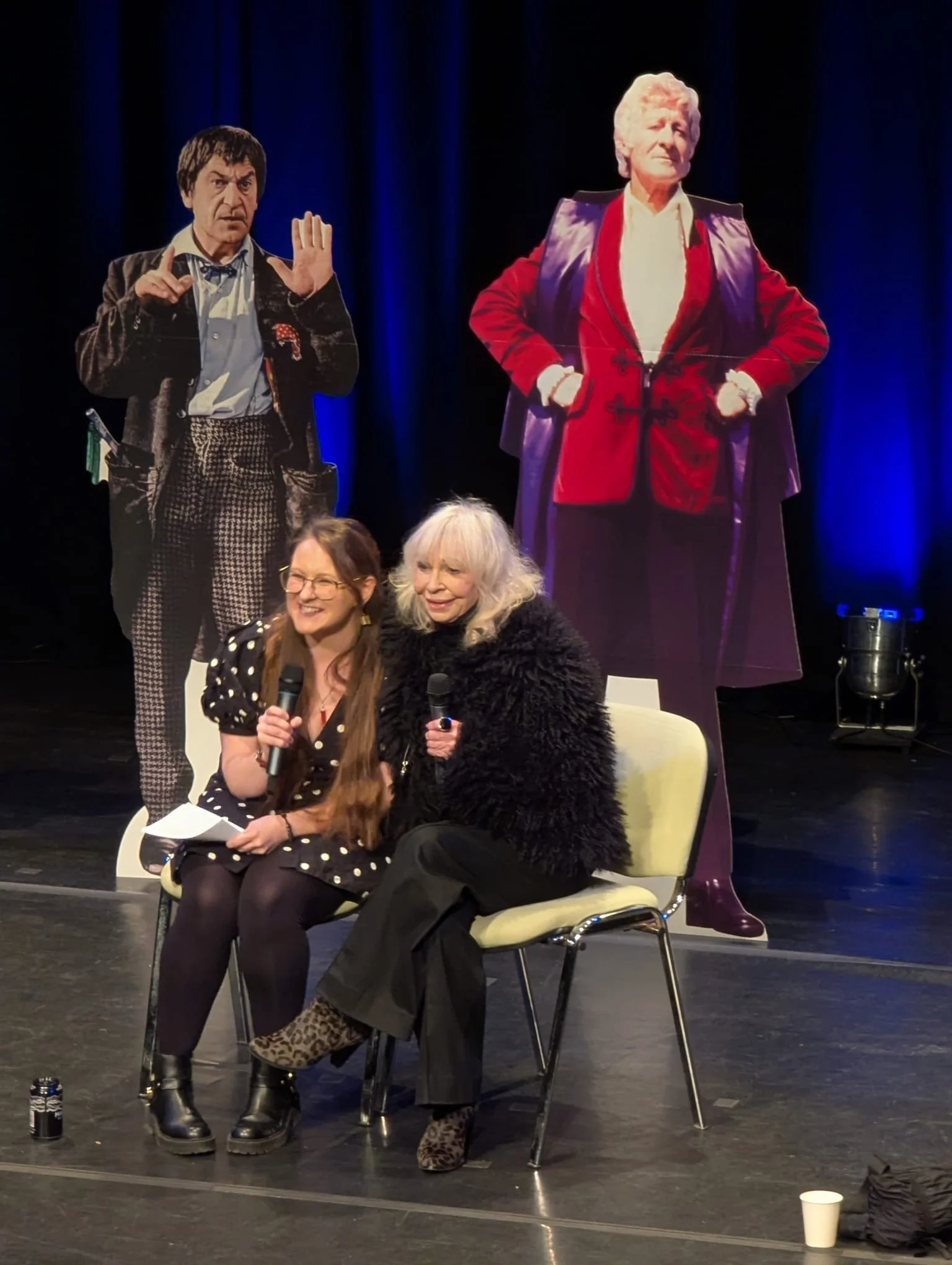 Chelsea presenting with Katy Manning at a Doctor Who Convention