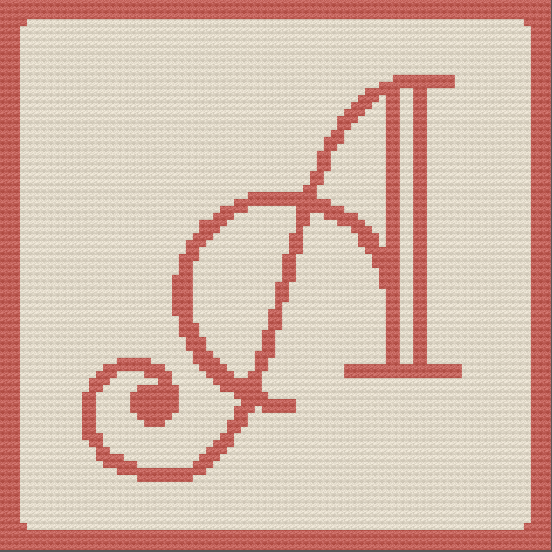 Letter A Monogram Afghan, C2C Crochet Pattern