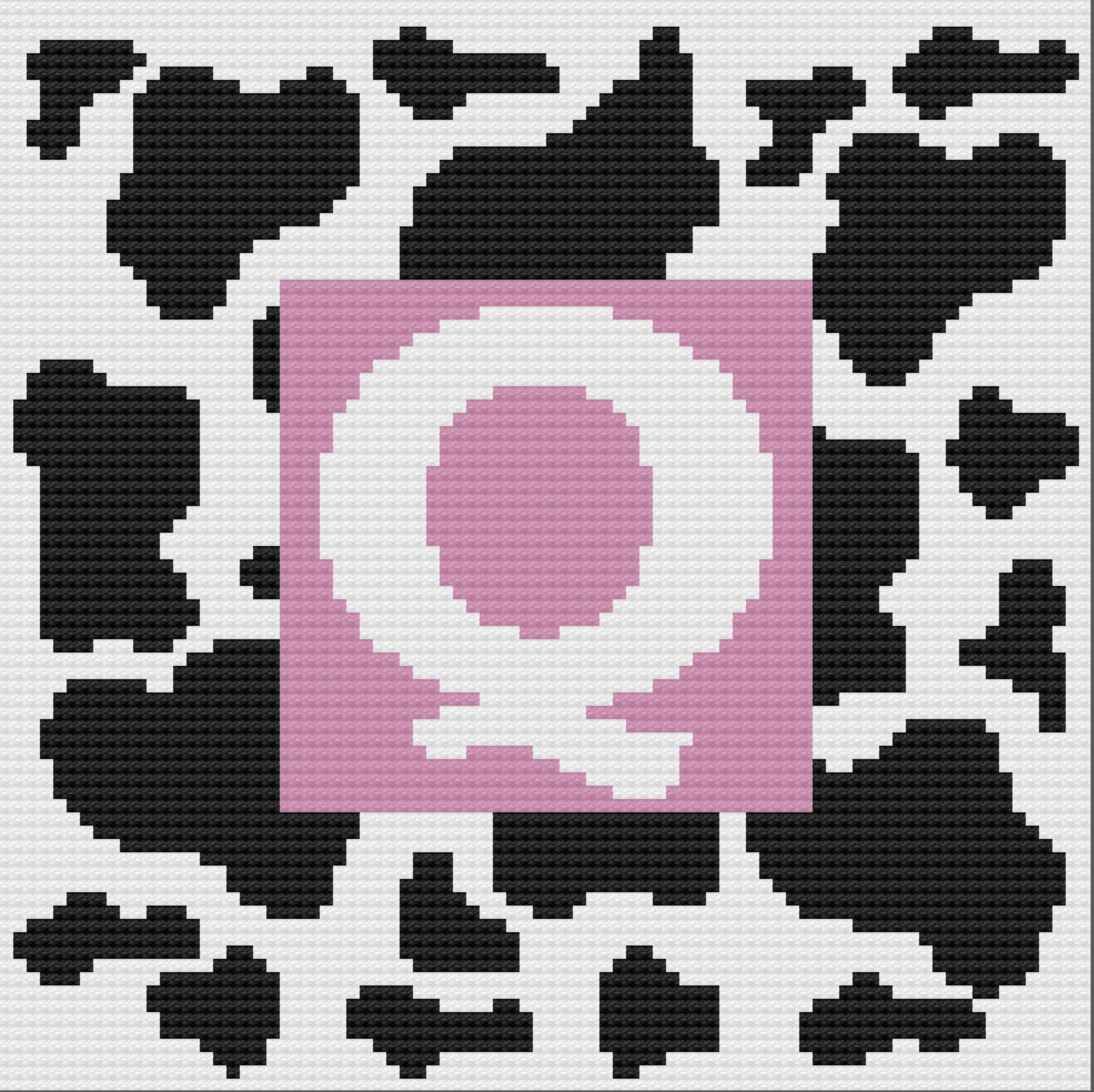 Letter Q Cow Print Afghan, C2C Crochet Pattern