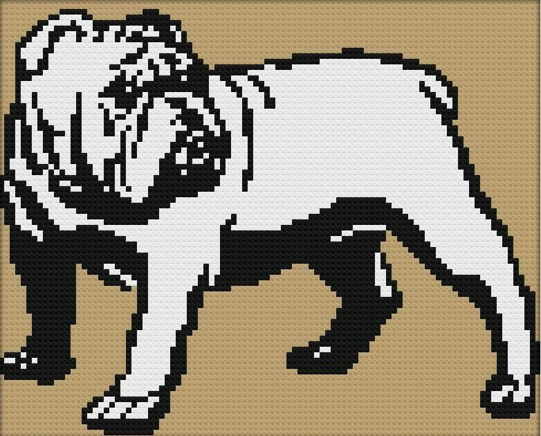 Bulldog Afghan C2C Crochet Pattern