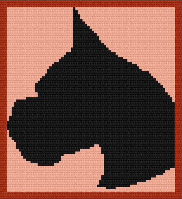 Boxer Silhouette Afghan C2C Graph and Written Word Chart