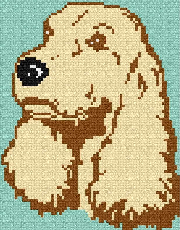 Cocker Spaniel Afghan, C2C Graph, Written Word Chart