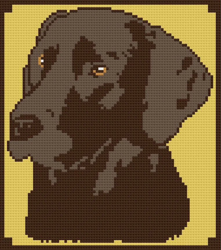 Labrador Retriever, Chocolate Afghan, C2C Crochet Pattern