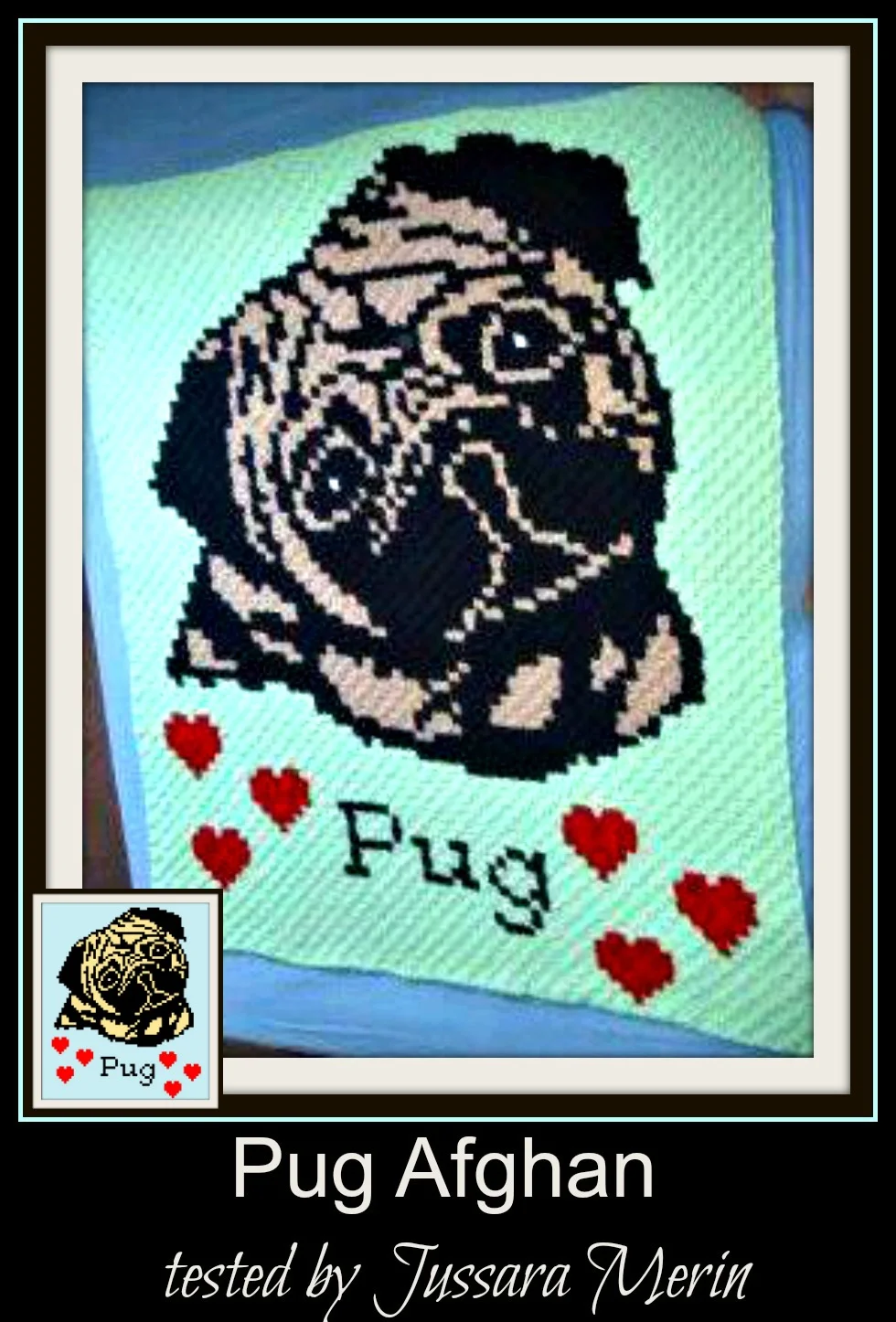 Pug Afghan, C2C Crochet Pattern