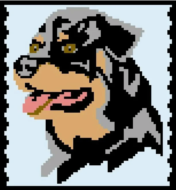 Rottweiler Afghan C2C Crochet Graph
