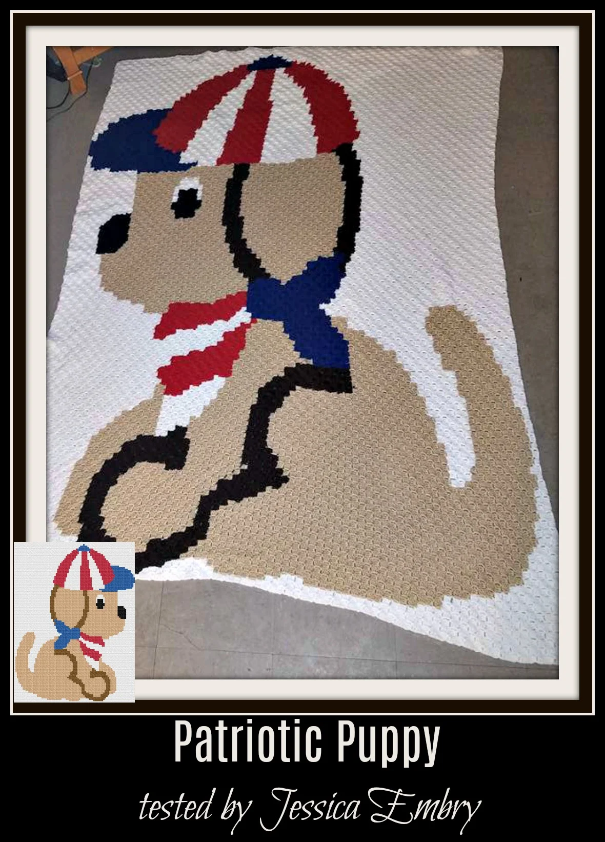 Patriotic Puppy Twin Afghan, C2C Graph