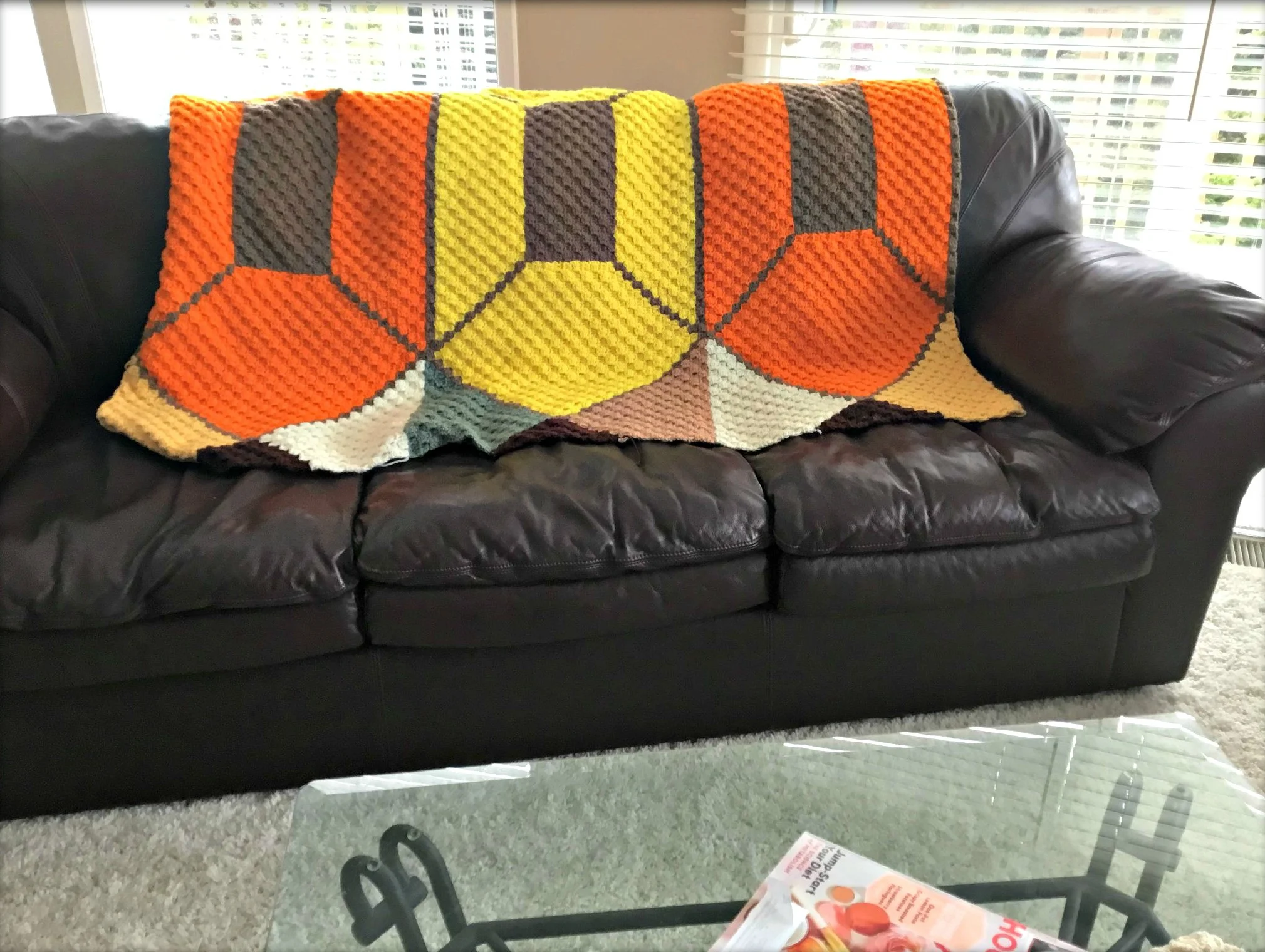 Autumn Kaleidoscope Afghan C2C Crochet Pattern