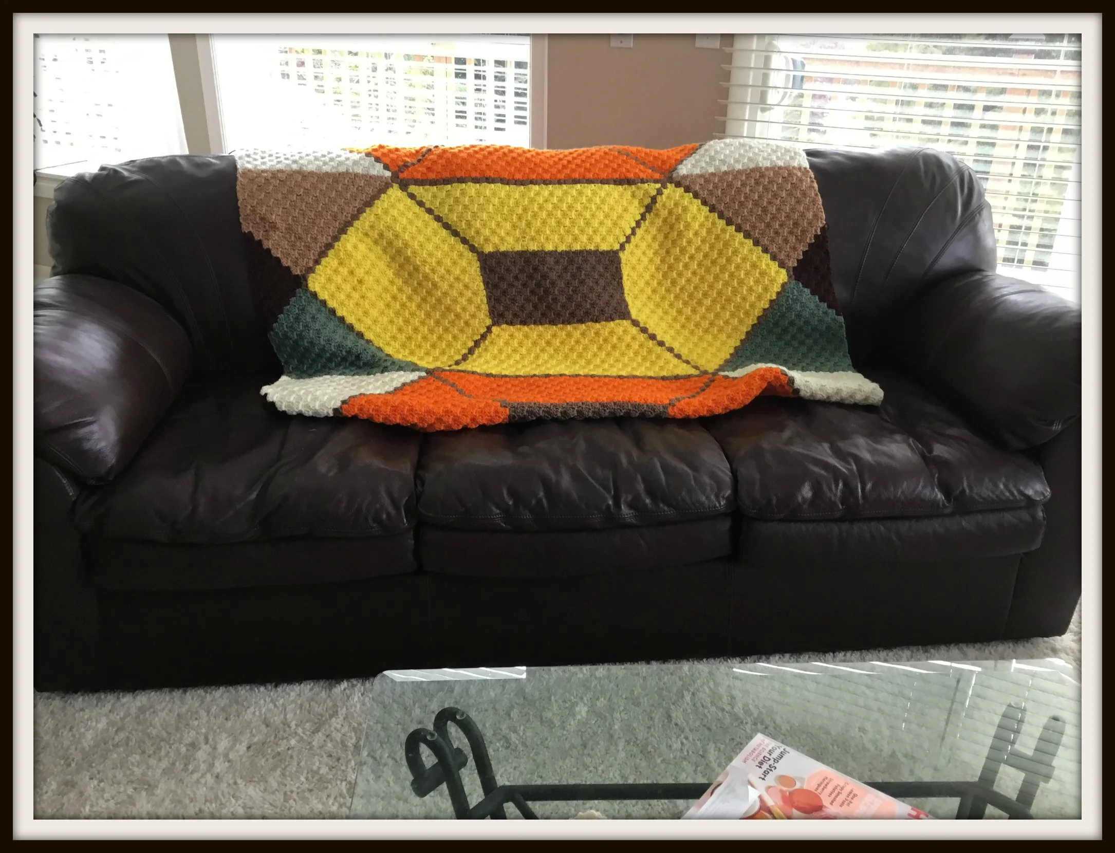 Autumn Kaleidoscope Afghan C2C Crochet Pattern