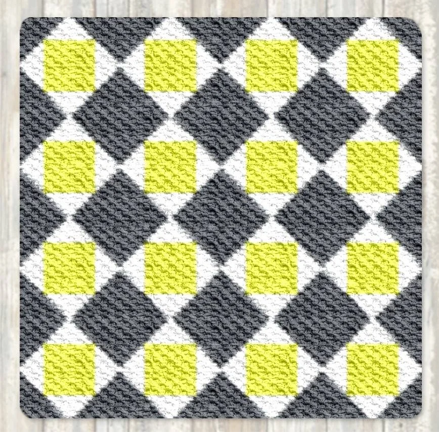Marji Quilt Afghan, C2C Crochet Pattern