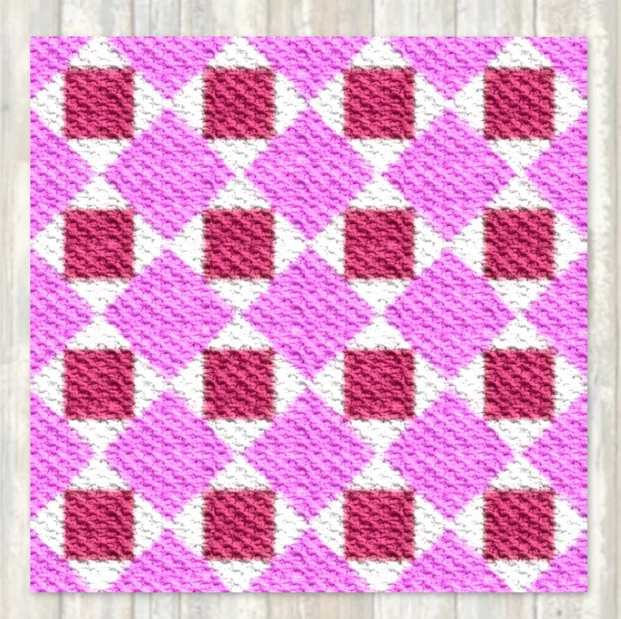 Marji Quilt Afghan, C2C Crochet Pattern