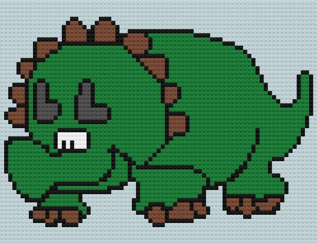 Triceratops Happy Kids Afghan C2C Crochet Pattern